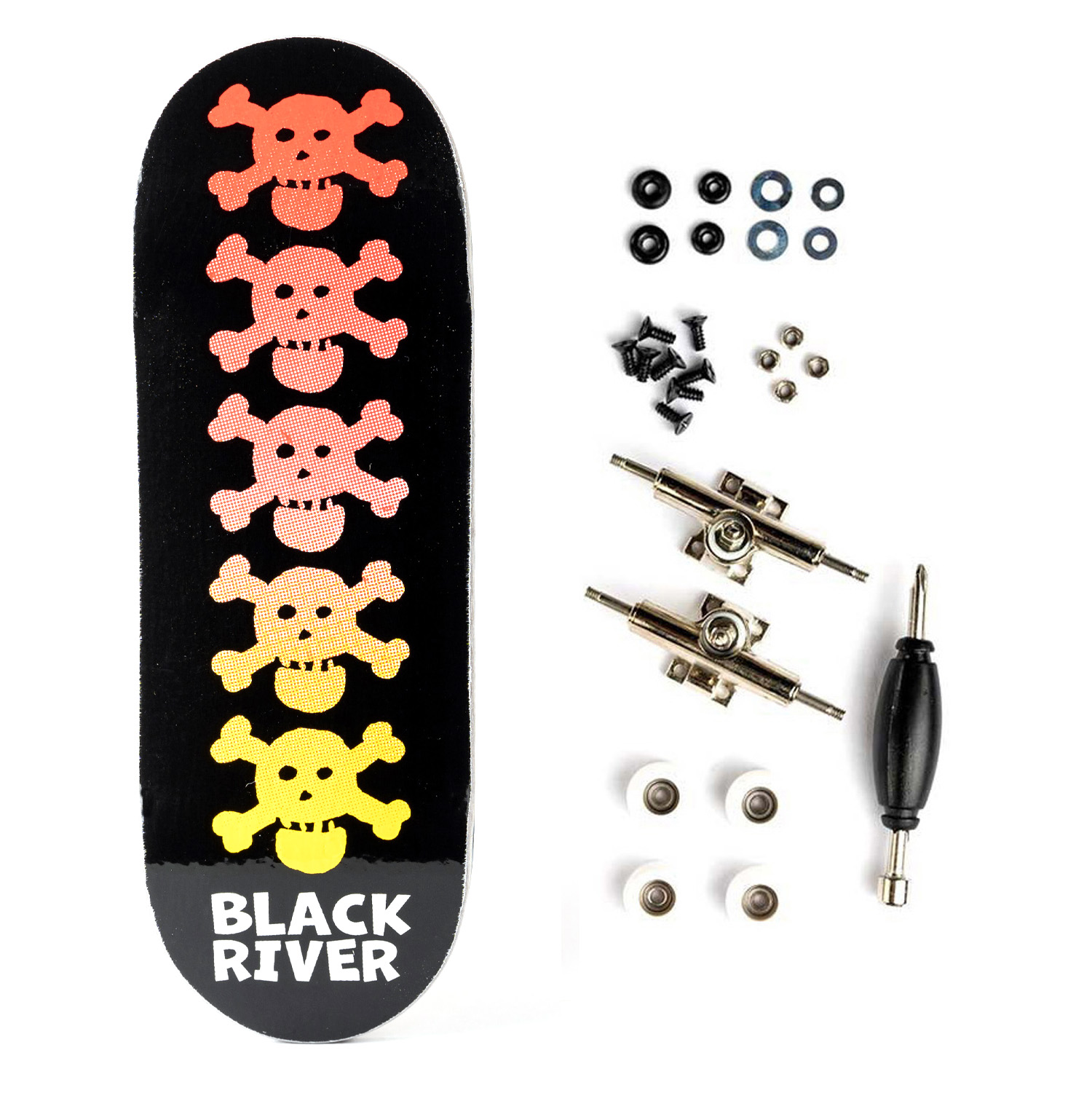 Blackriver Beginner Complete Fingerboard Riverlabel - Skulls