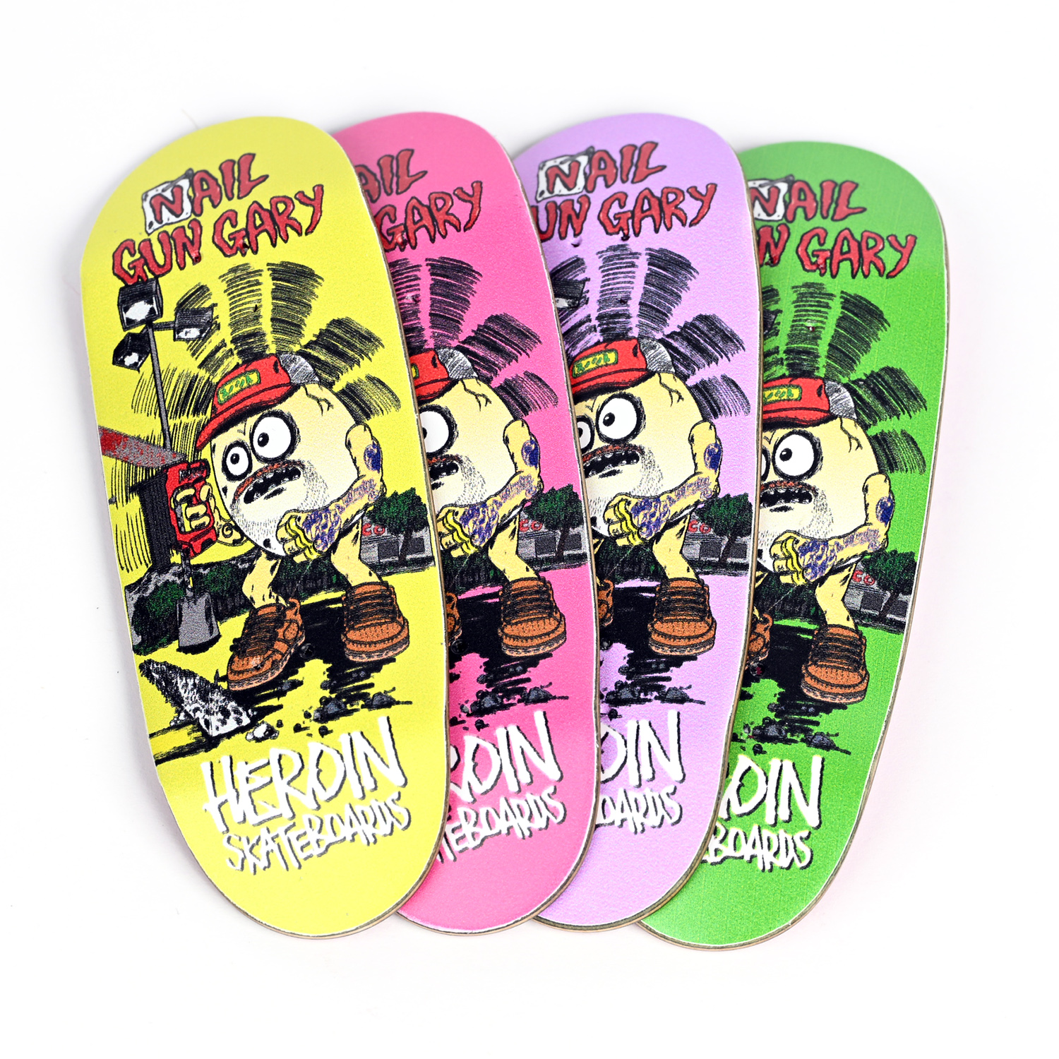 Sorry X Heroin Skateboards Pro Fingerboard - Nail Gun Gary