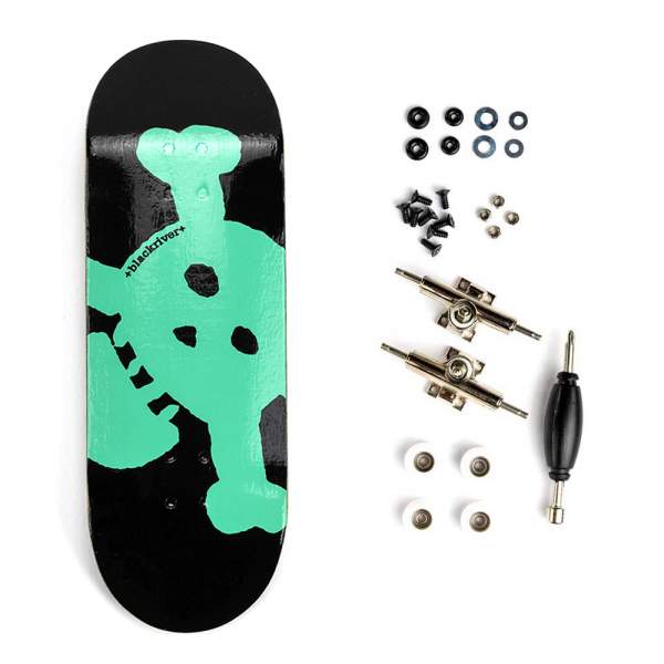 Blackriver Fingerboard &quot;New Skull&quot; Neon Turquoise incl. Bollie Setup